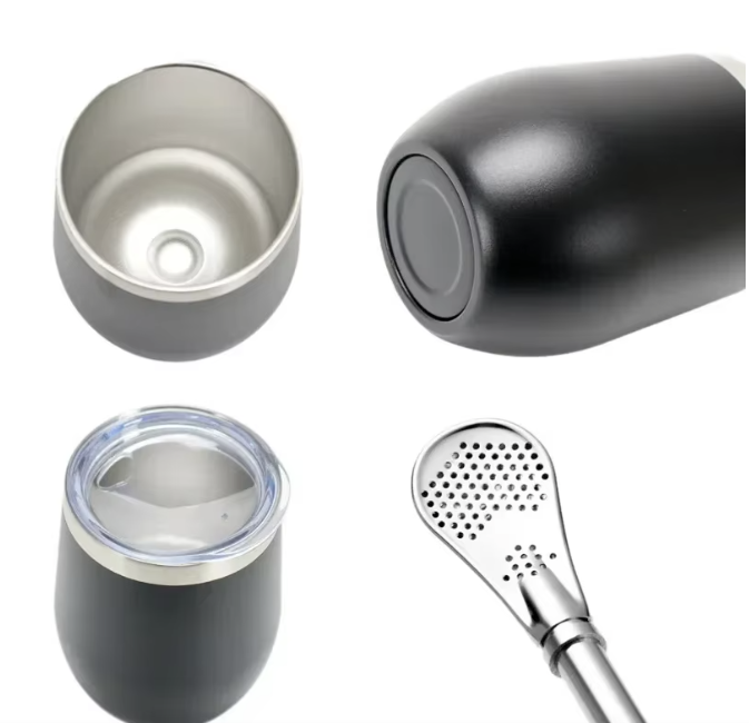 Tasse Isotherme avec Paille et Couvercle – Boissons Chaudes & Froides