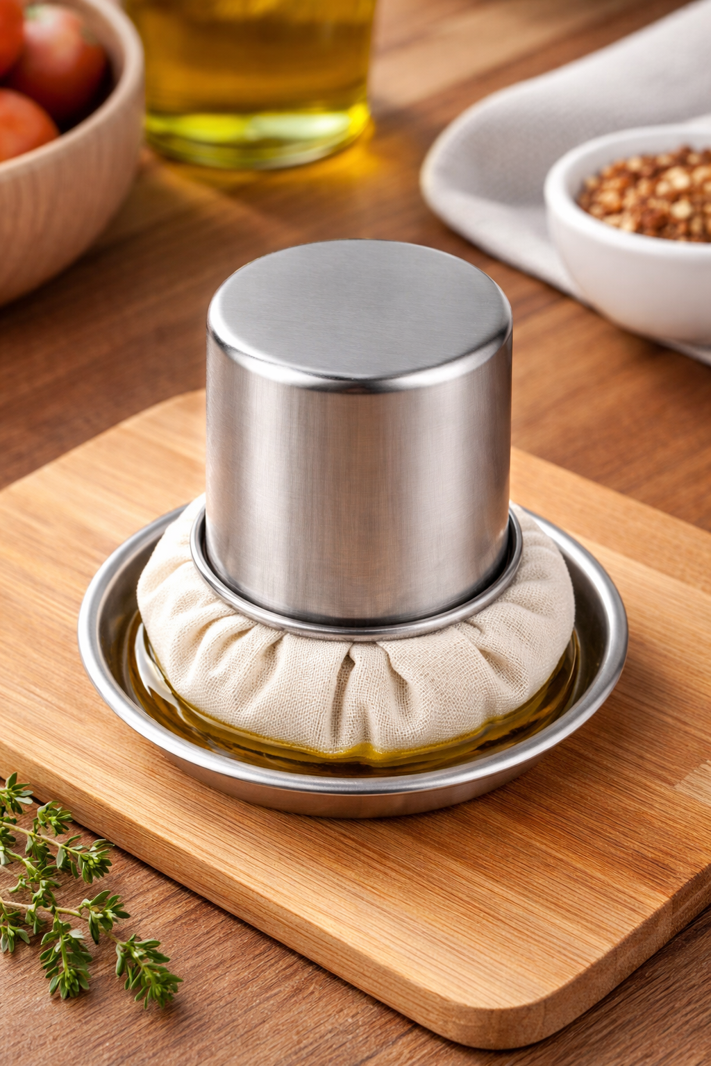 Applicateur d’huile de cuisine en inox – Précision et économie