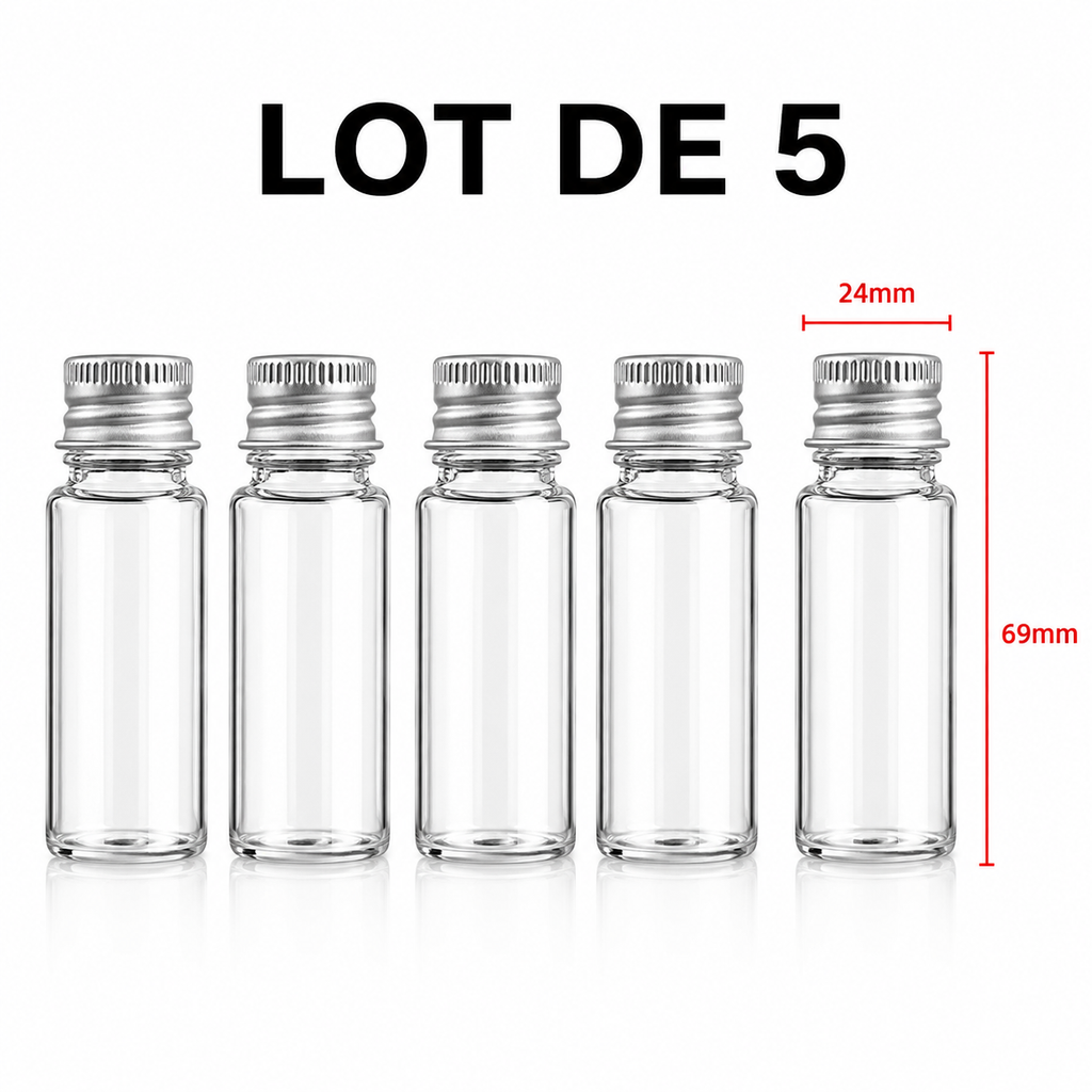 Lot de 5 fioles cuisine bivouac maison