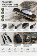 Couteau Bivouac avec Fourchette Détachable – Camping, Randonnée &amp; Outdoor